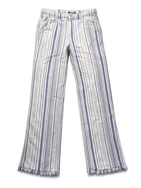 Women's Rewash Wide Leg Striped Pants L White Blue
223